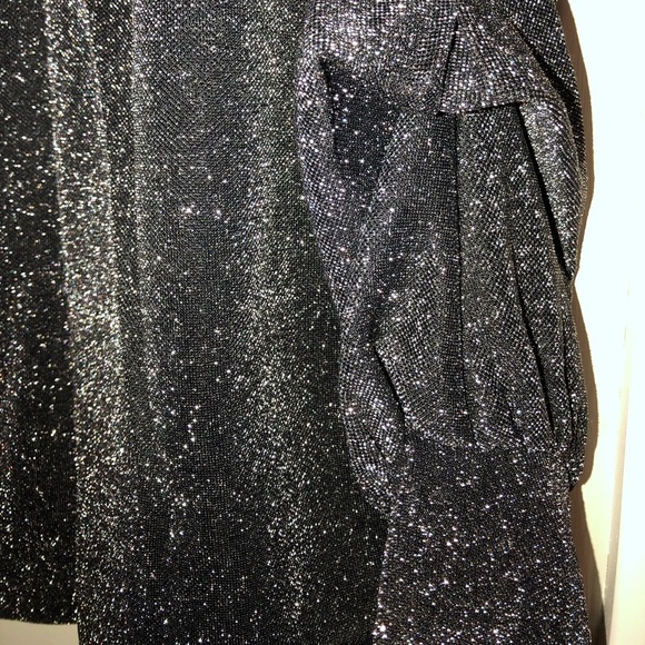 Alfani Mock-Neck Drape-Sleeve Metallic Top - Picture 7 of 8